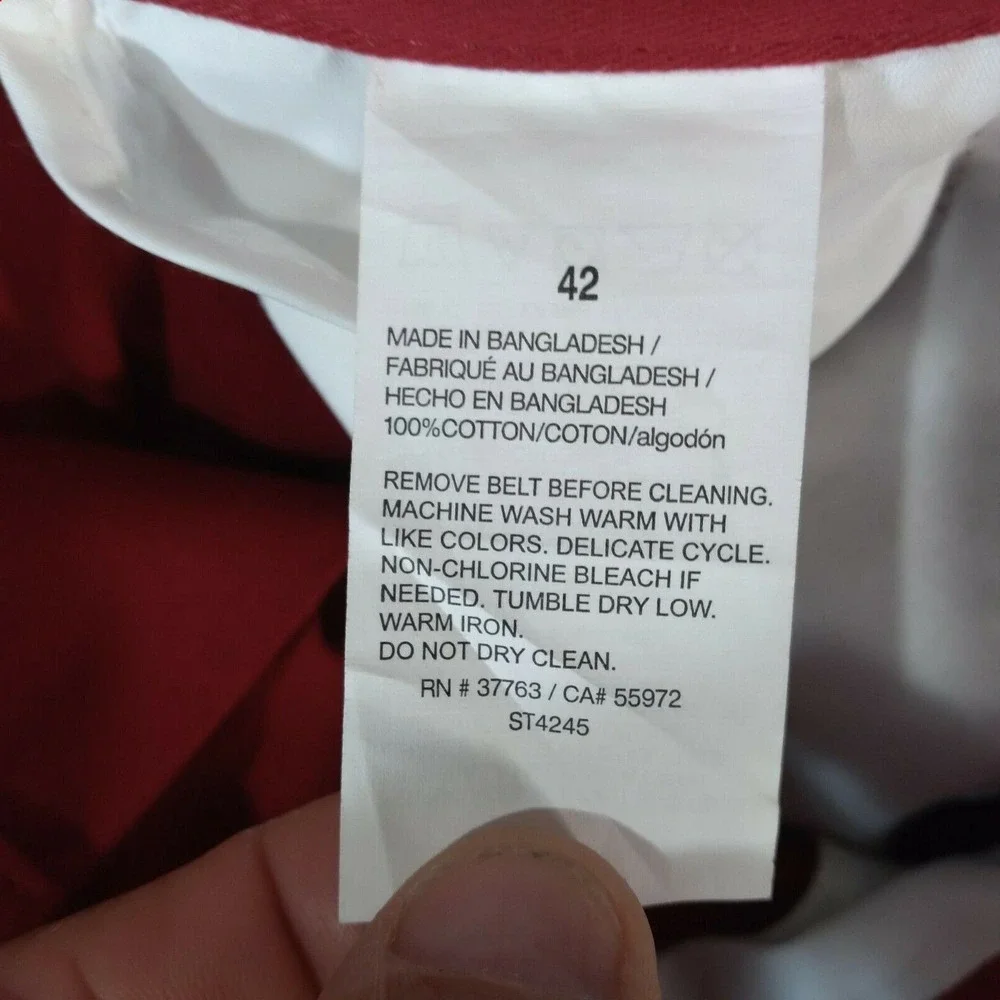 Savane shorts men's‎ 42 x 8 red cotton with belt outdoor retro NEW